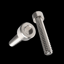 Variety of cap socket stainless steel screws in different sizes.